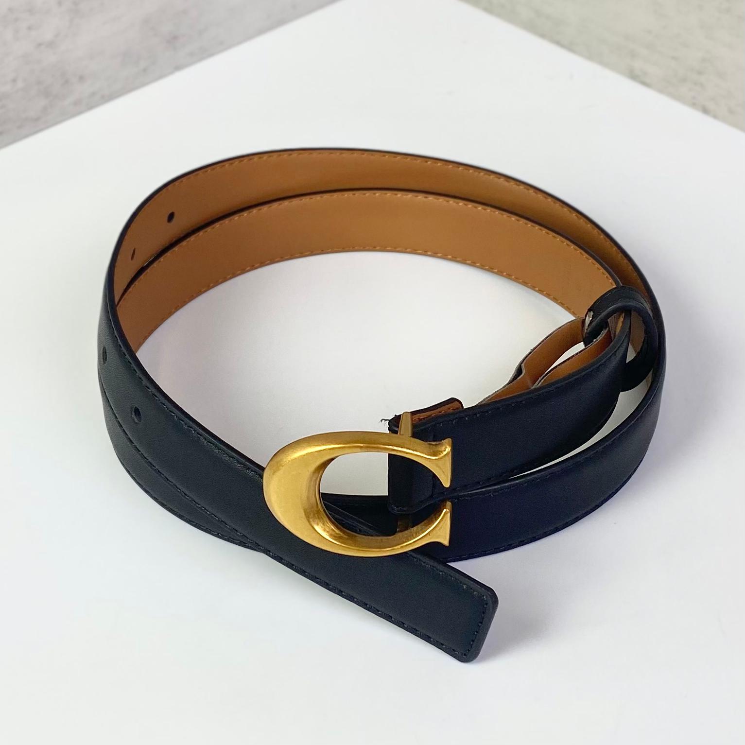 Coach Logo C DS Black/Gold Belt